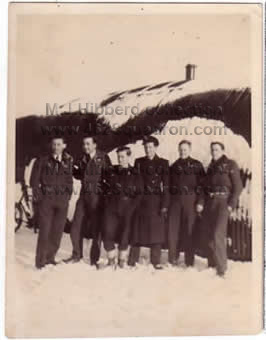 Crew at 1652 HCU, Marston Moor, Christmas 1944 (A.D.J.Ball, F.Brookes, J.M.Tait, M.Frank, N.V.Evans, M.J.Hibberd)
